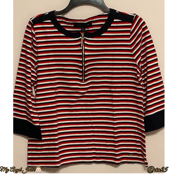 Tommy Hilfiger Tops - Tommy Hilfiger Women Shirt stripe 3/4 Sleeve Size L/G